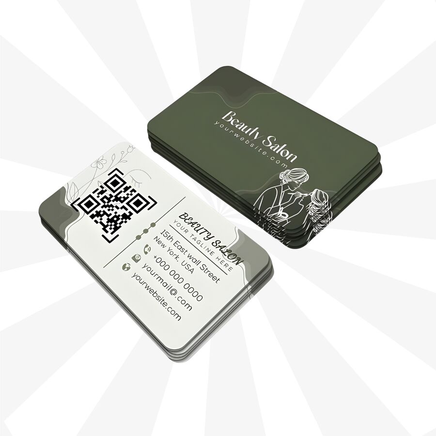 Custom printed business cards in gloss and matte finishes