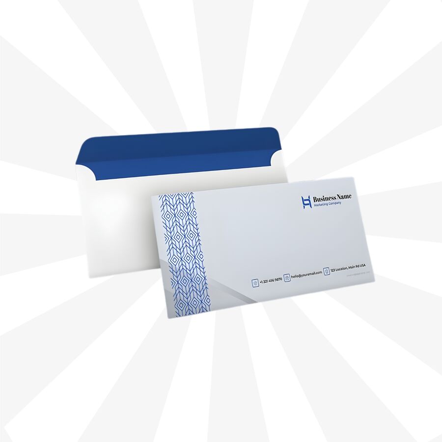 Personalized printed envelopes for business and invitations